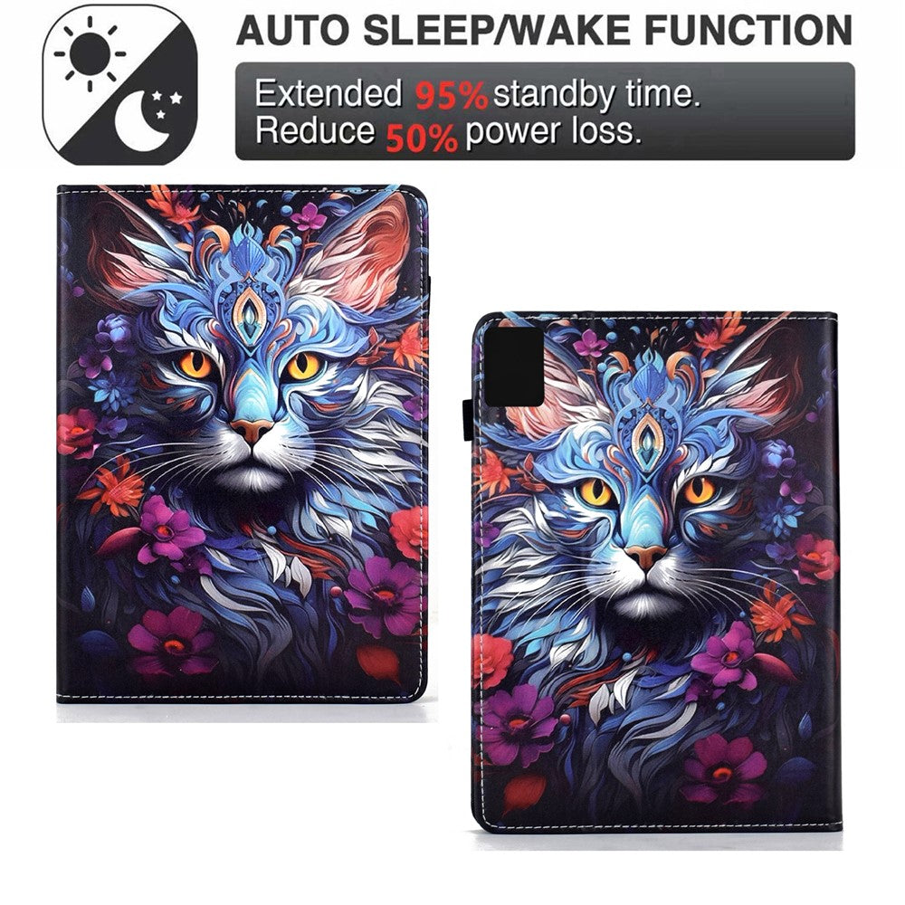 For Lenovo Xiaoxin Pad 11 2025 Leather Case Pattern Print Card Slots Stand Auto Sleep Wake Tablet Cover