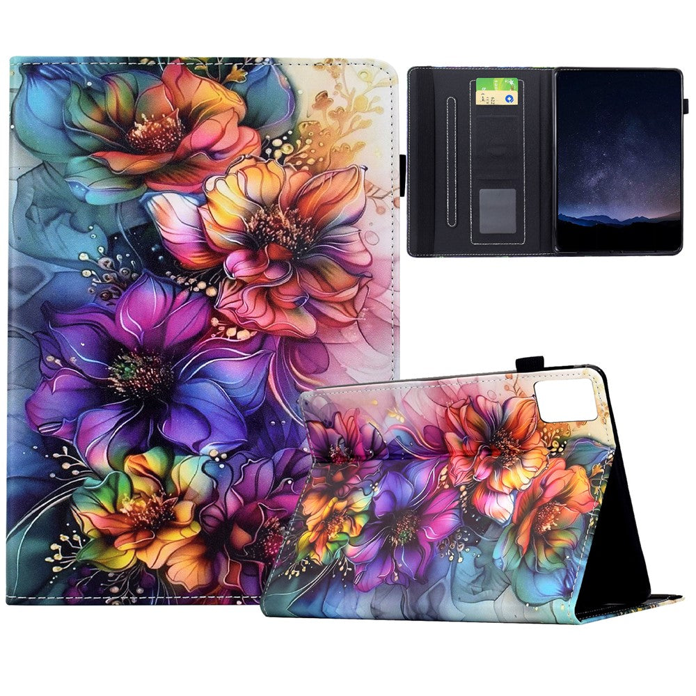 For Lenovo Xiaoxin Pad 11 2025 Leather Case Pattern Print Card Slots Stand Auto Sleep Wake Tablet Cover