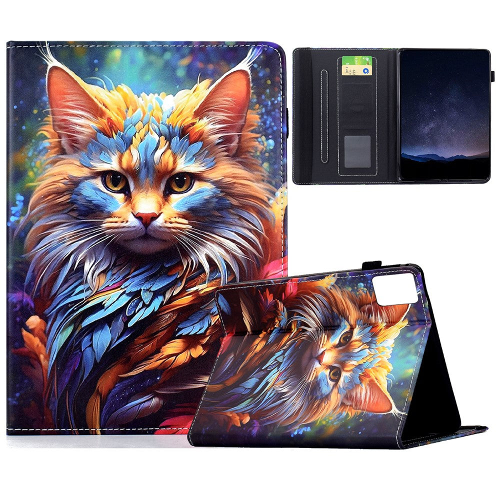 For Lenovo Xiaoxin Pad 11 2025 Leather Case Pattern Print Card Slots Stand Auto Sleep Wake Tablet Cover