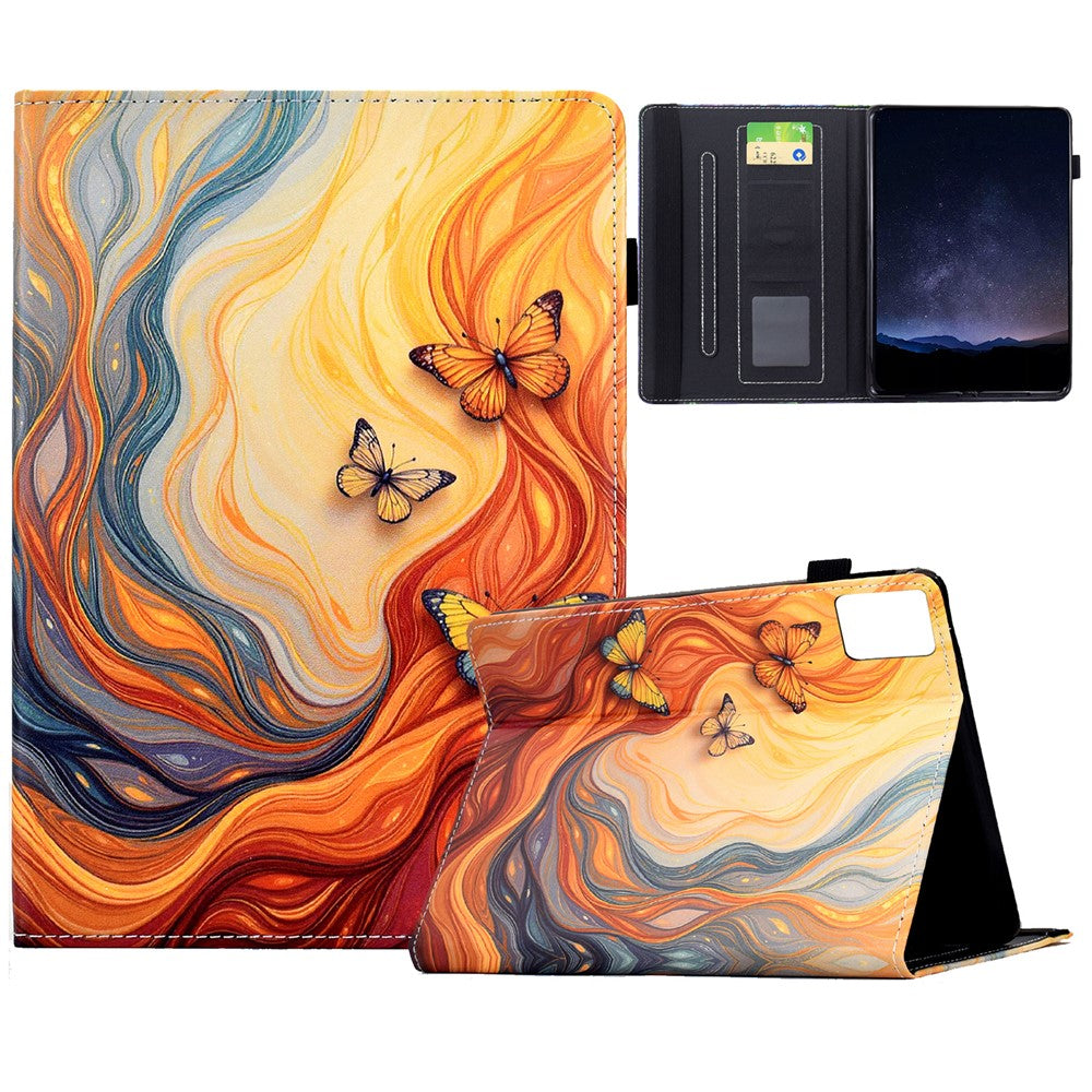 For Lenovo Xiaoxin Pad 11 2025 Leather Case Pattern Print Card Slots Stand Auto Sleep Wake Tablet Cover
