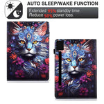For Lenovo Idea Tab Pro / Tab P12 Pro Gen 2 Leather Case Pattern Print Card Slots Stand Auto Sleep Wake Tablet Cover