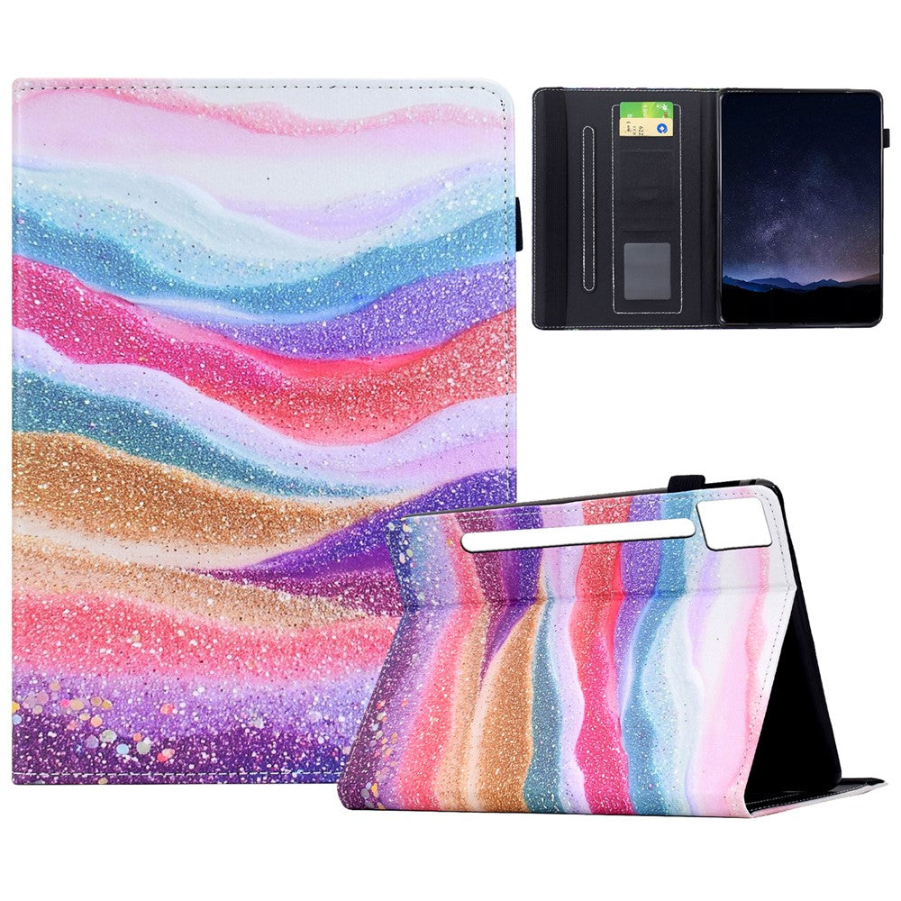 For Lenovo Idea Tab Pro / Tab P12 Pro Gen 2 Leather Case Pattern Print Card Slots Stand Auto Sleep Wake Tablet Cover