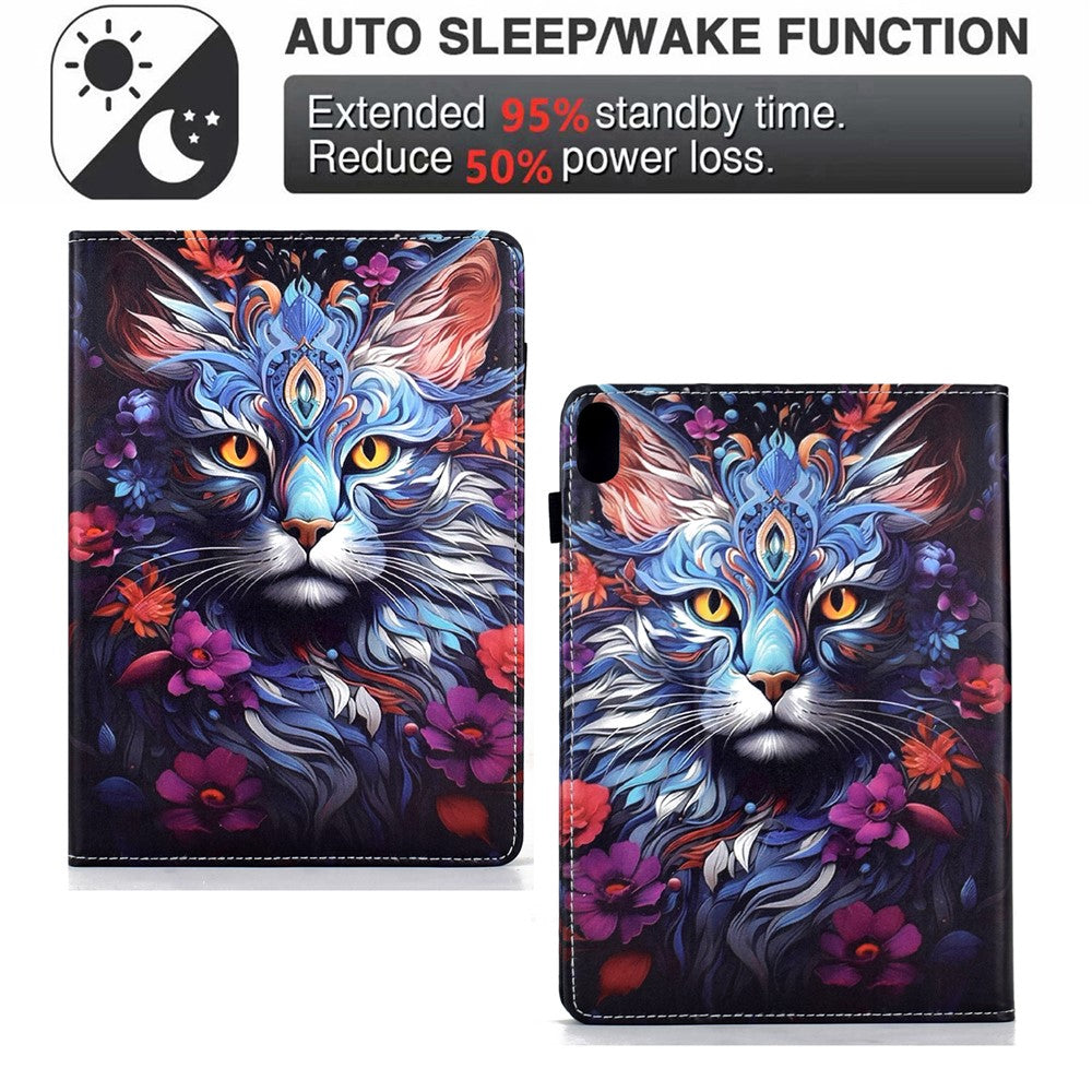 For Xiaomi Redmi Pad 2 11 Leather Case Pattern Print Card Slots Stand Auto Sleep Wake Tablet Cover