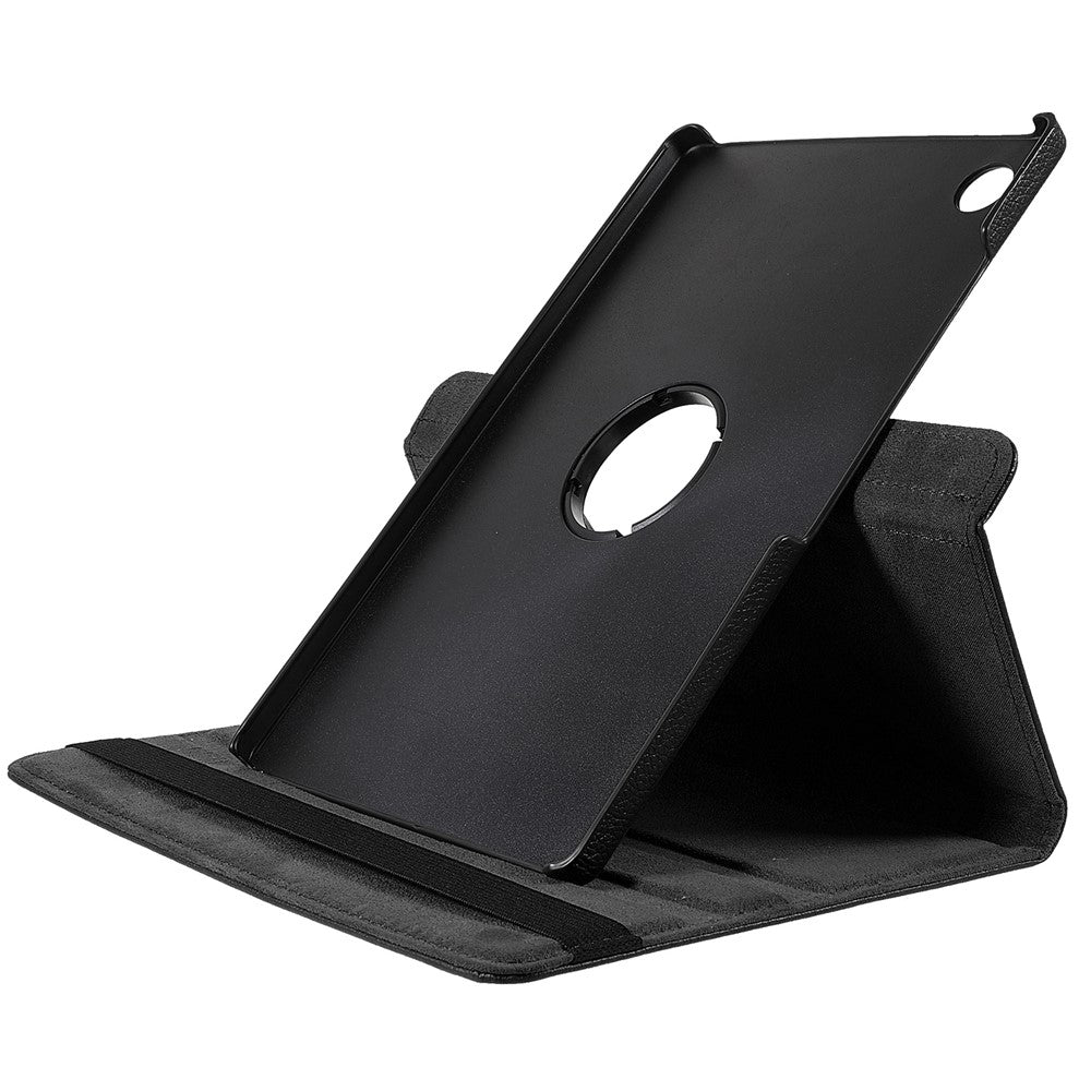 Til Samsung Galaxy Tab A11+ etui med roterende stander PU læder + PC tabletdæksel med elastikbånd