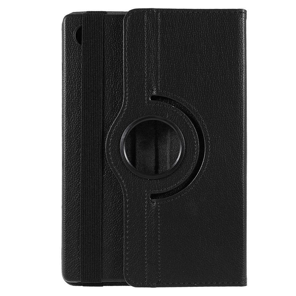 Til Samsung Galaxy Tab A11+ etui med roterende stander PU læder + PC tabletdæksel med elastikbånd