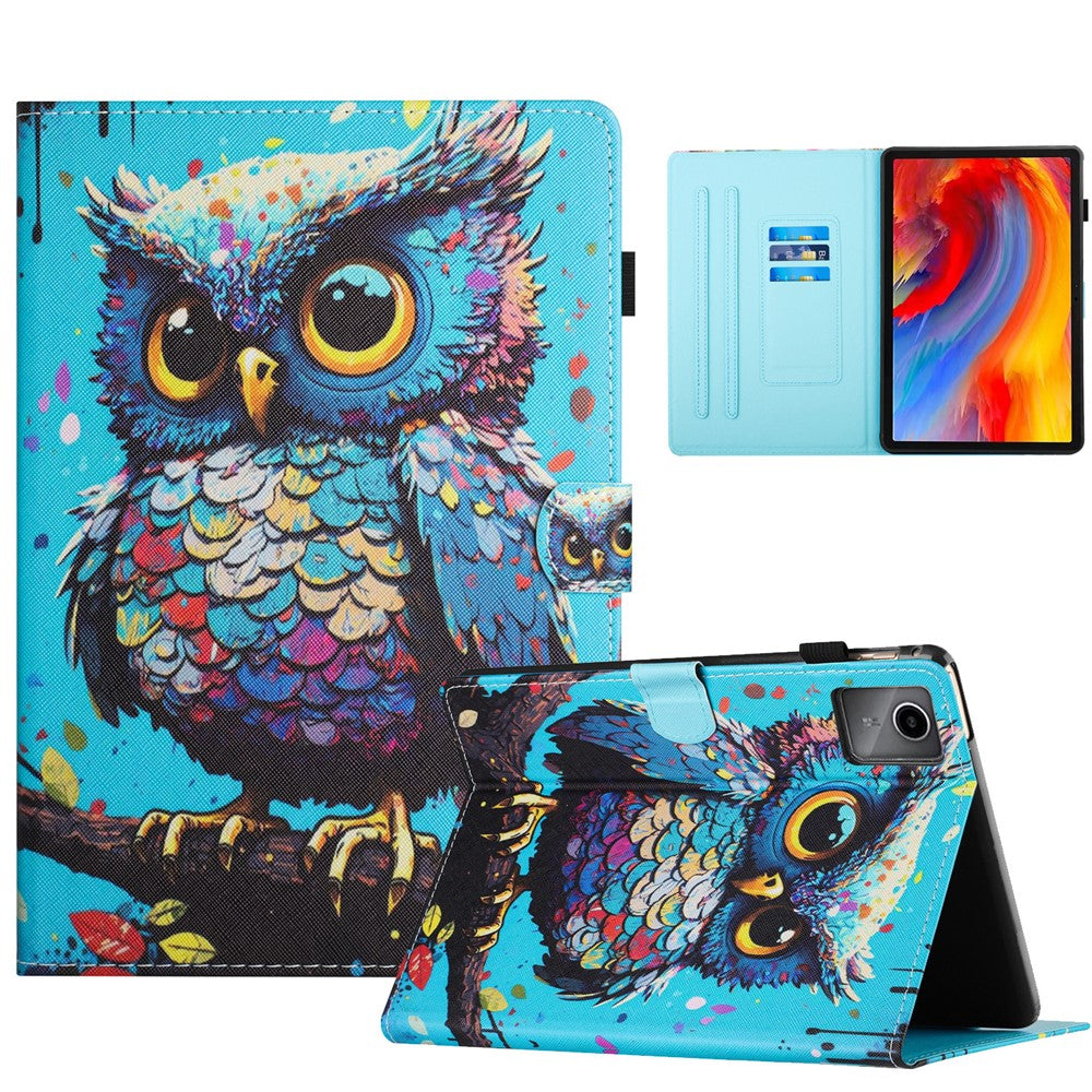 For Lenovo Xiaoxin Pad 12.1 (2025) Case Pattern Printing Leather Tablet Cover with Card Holder