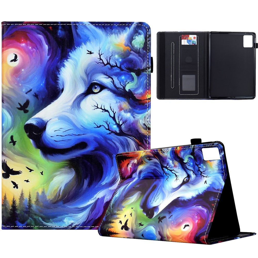 For Lenovo Xiaoxin Pad 12.1 (2025) Case Pattern Printing Leather Tablet Cover with Card Holder