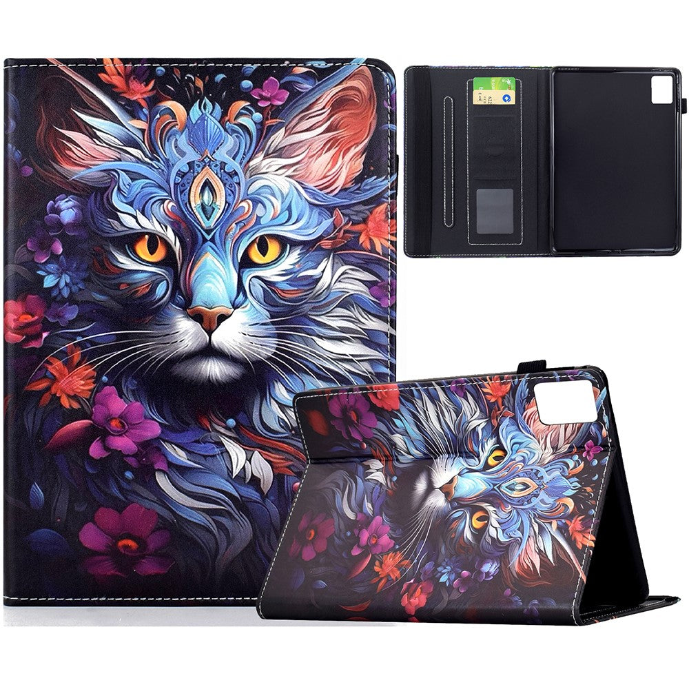 For Lenovo Xiaoxin Pad 12.1 (2025) Case Pattern Printing Leather Tablet Cover with Card Holder