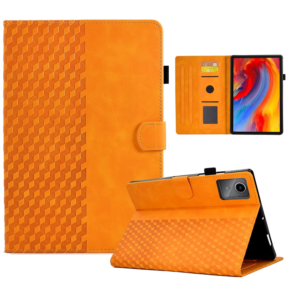 For Lenovo Xiaoxin Pad 12.1 (2025) Case Card Slots Block Pattern Leather Cover