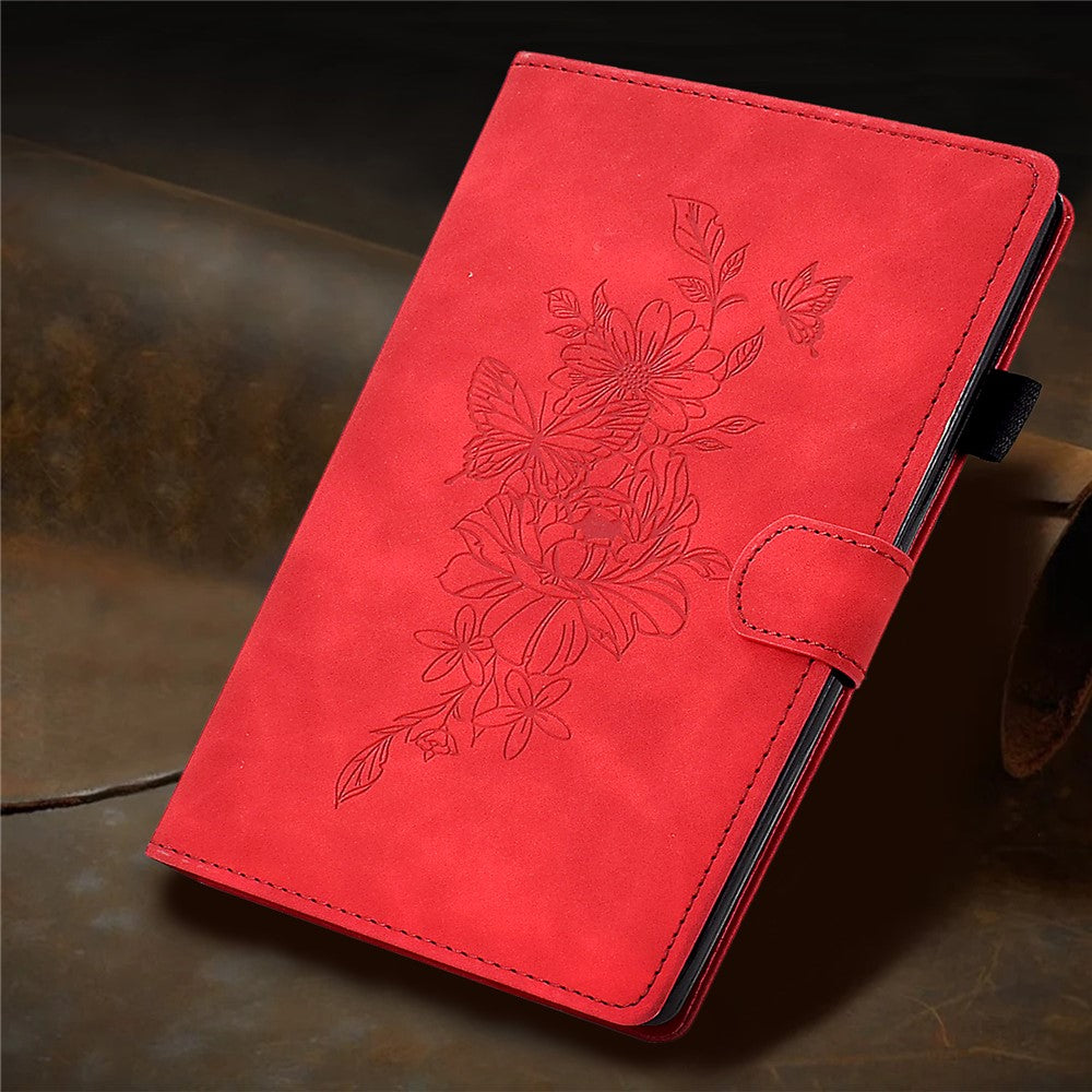 For Lenovo Xiaoxin Pad 12.1 (2025) Case Flower Butterfly Imprinted Card Slots Leather Cover