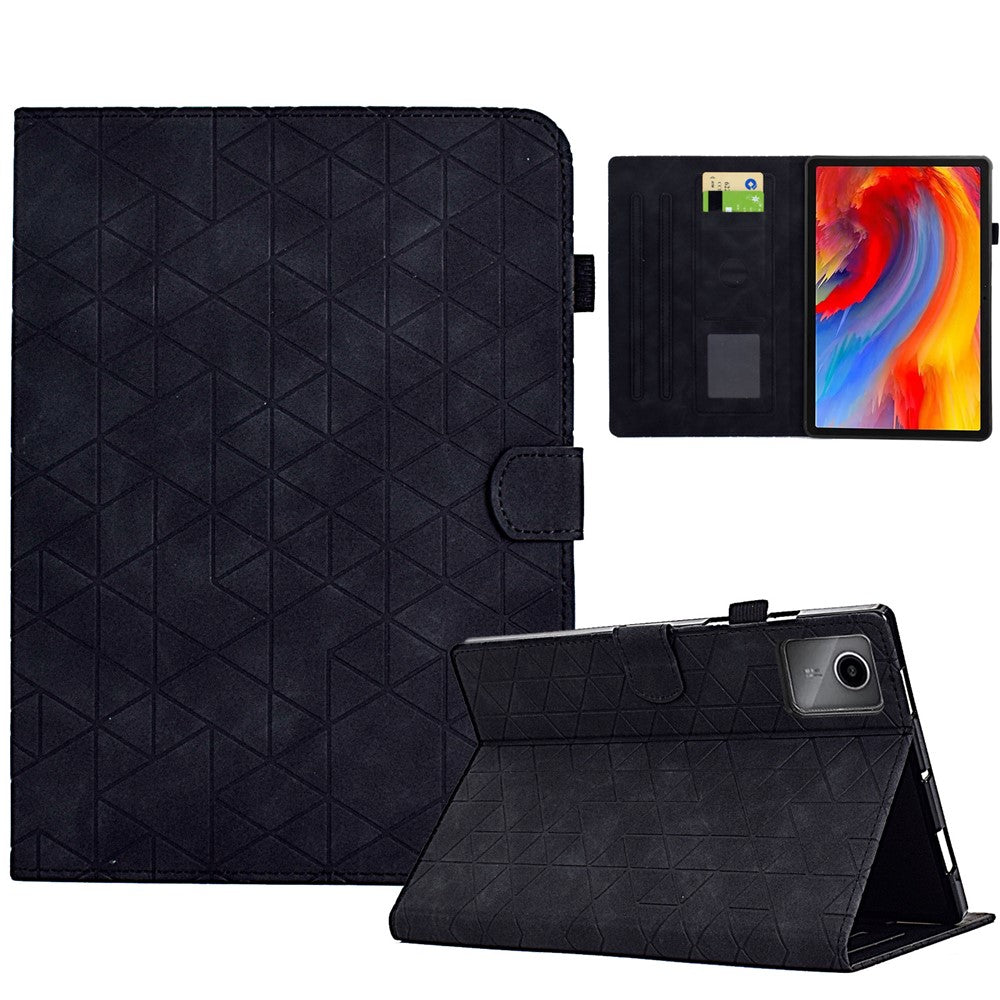 For Lenovo Xiaoxin Pad 12.1 (2025) Case Card Slots Stand Rhombus Auto Wake / Sleep Leather Cover