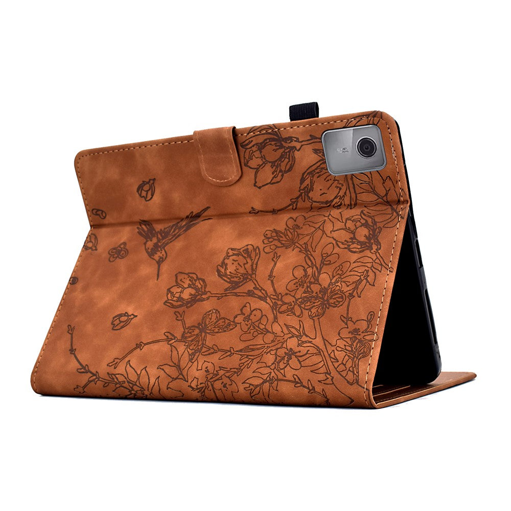 For Lenovo Xiaoxin Pad 12.1 (2025) Case Flower Bird Imprinted Card Holder Leather Tablet Cover