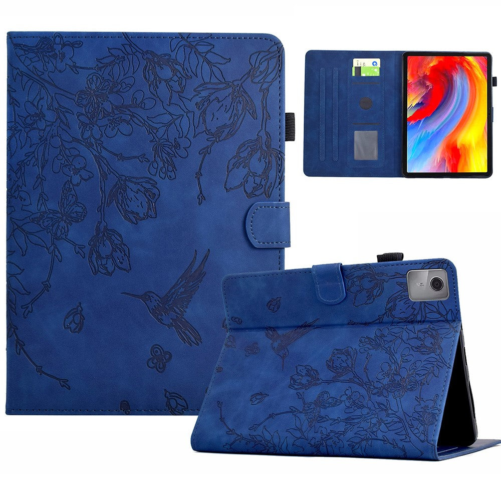 For Lenovo Xiaoxin Pad 12.1 (2025) Case Flower Bird Imprinted Card Holder Leather Tablet Cover