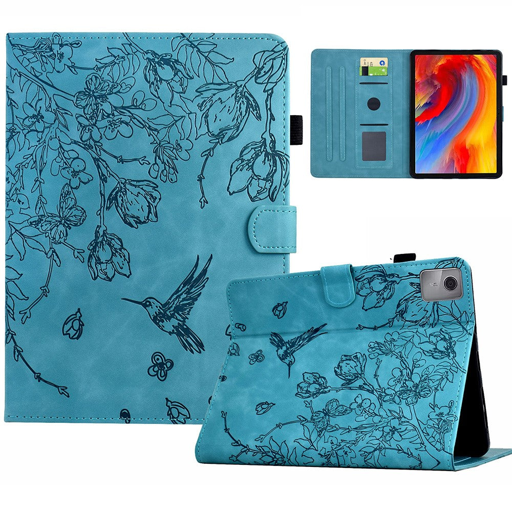 For Lenovo Xiaoxin Pad 12.1 (2025) Case Flower Bird Imprinted Card Holder Leather Tablet Cover