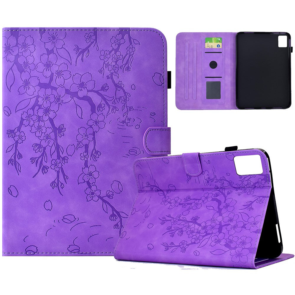 For Lenovo Xiaoxin Pad 12.1 (2025) Leather Case Plum Blossom Stand Card Slots Tablet Cover