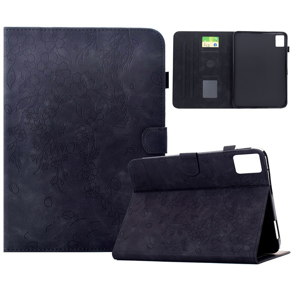 For Lenovo Xiaoxin Pad 12.1 (2025) Leather Case Plum Blossom Stand Card Slots Tablet Cover