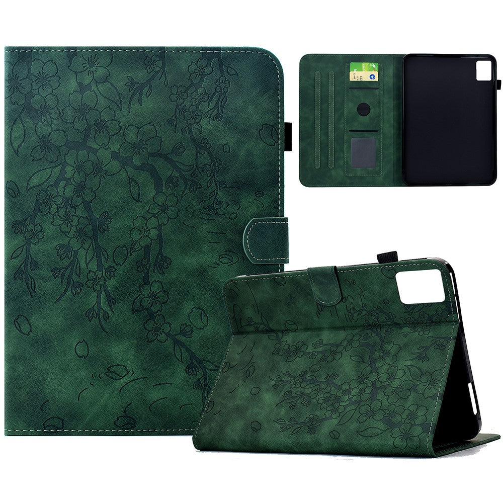 For Lenovo Xiaoxin Pad 12.1 (2025) Leather Case Plum Blossom Stand Card Slots Tablet Cover