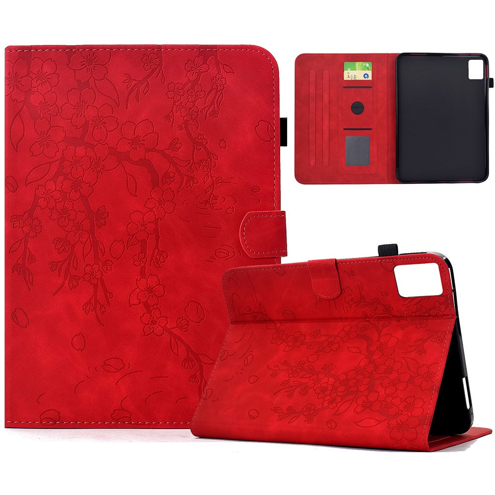 For Lenovo Xiaoxin Pad 12.1 (2025) Leather Case Plum Blossom Stand Card Slots Tablet Cover