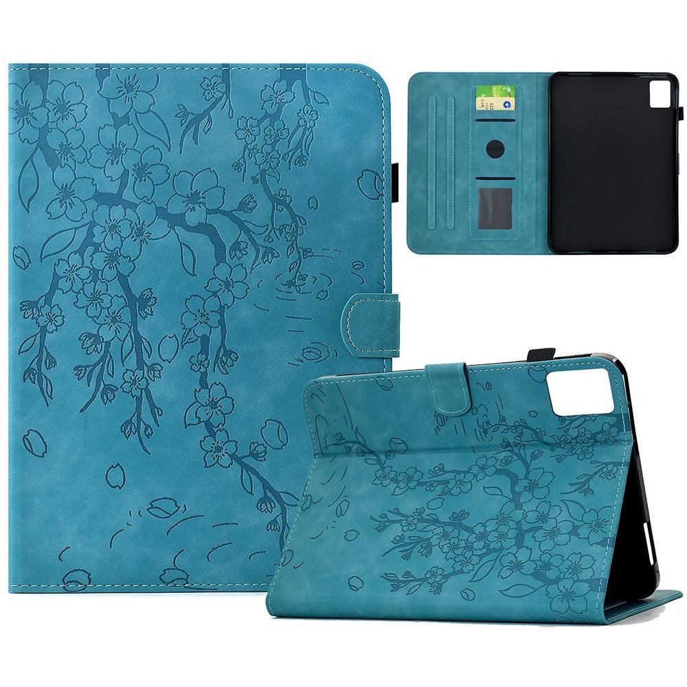 For Lenovo Xiaoxin Pad 12.1 (2025) Leather Case Plum Blossom Stand Card Slots Tablet Cover