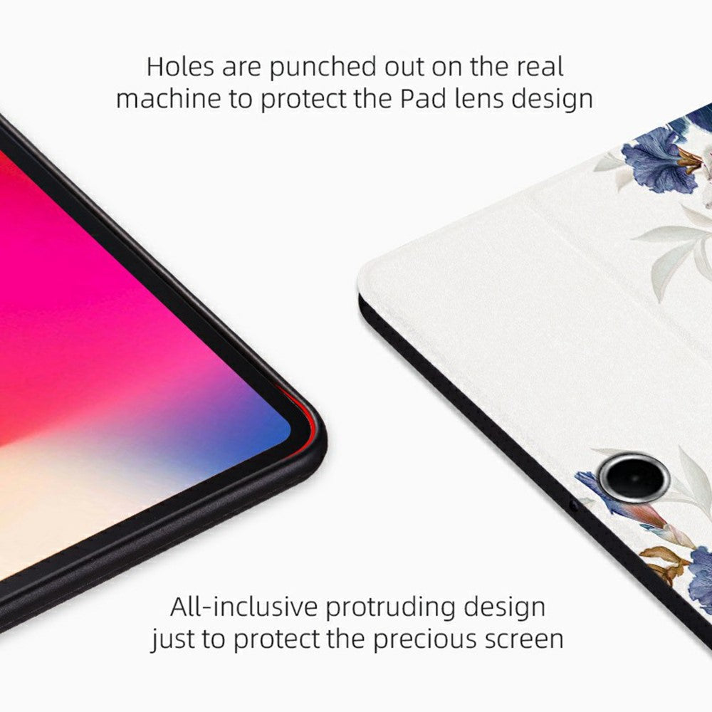 For Oppo Pad SE Case Flower Pattern Flip Stand PU Leather Tablet Cover