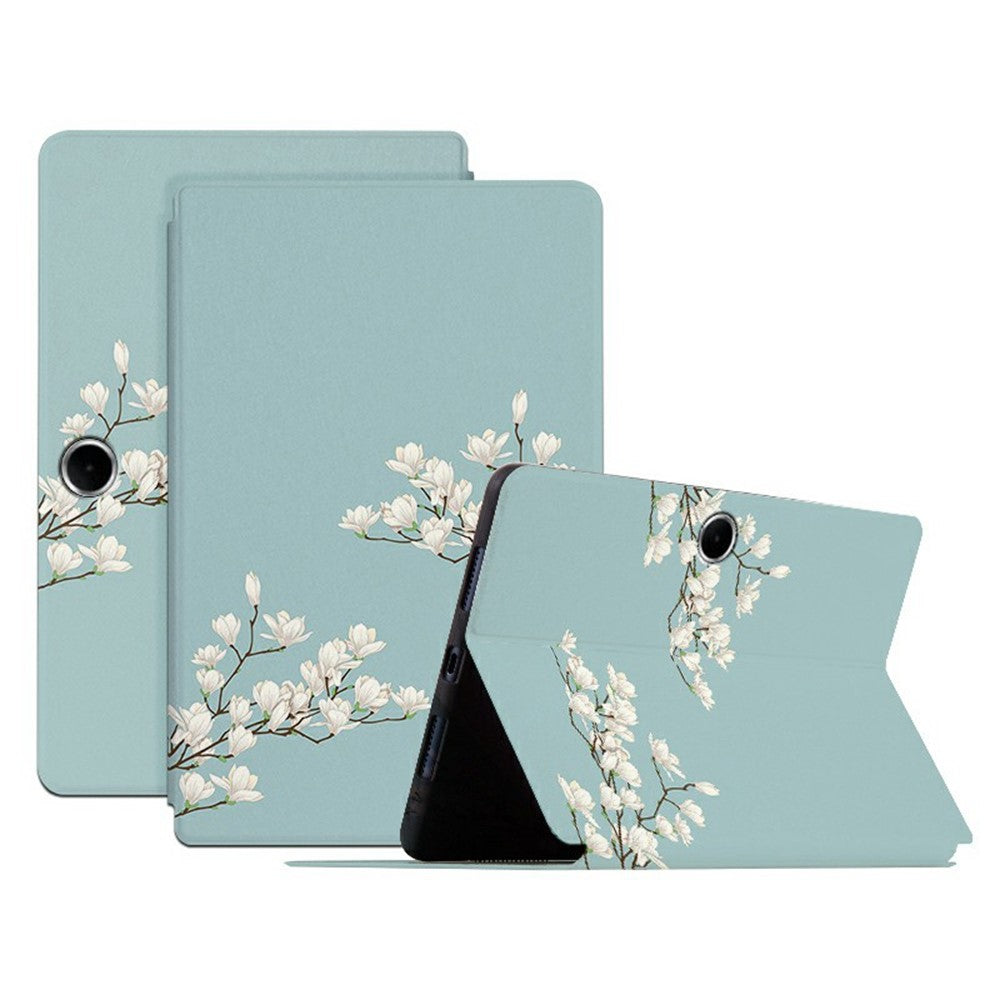 For Oppo Pad SE Case Flower Pattern Flip Stand PU Leather Tablet Cover
