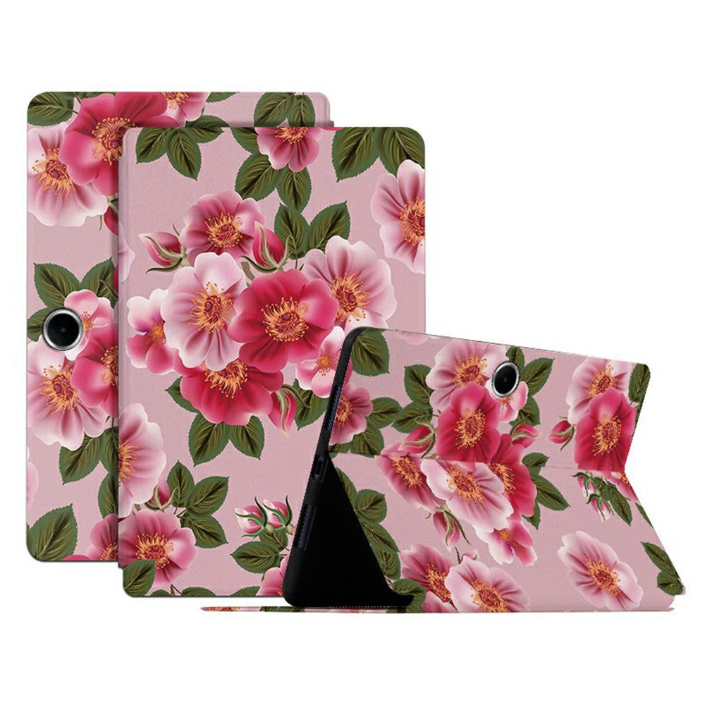 For Oppo Pad SE Case Flower Pattern Flip Stand PU Leather Tablet Cover