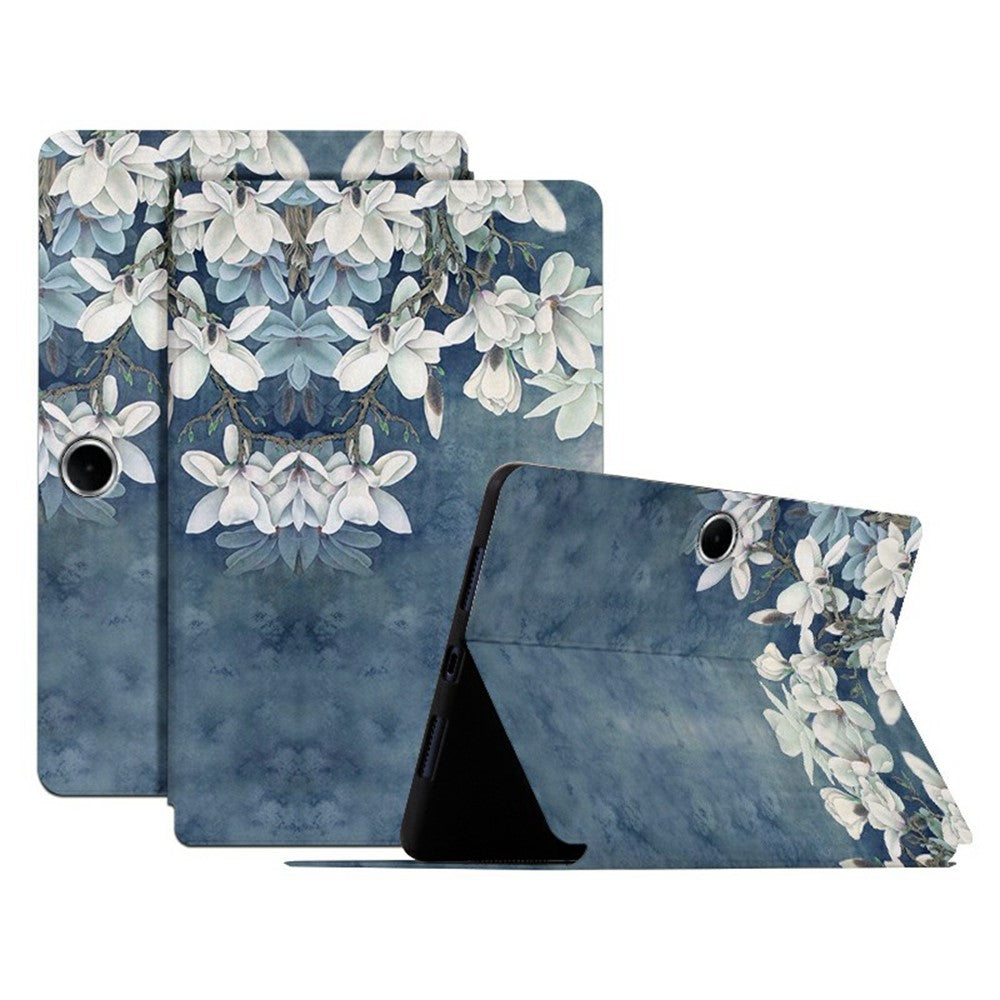 For Oppo Pad SE Case Flower Pattern Flip Stand PU Leather Tablet Cover