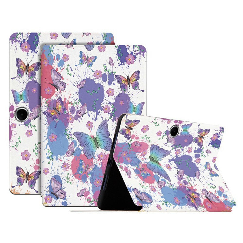 For Oppo Pad SE Protective Tablet Case PU Leather Butterfly Printed Stand Case Folio Flip Cover