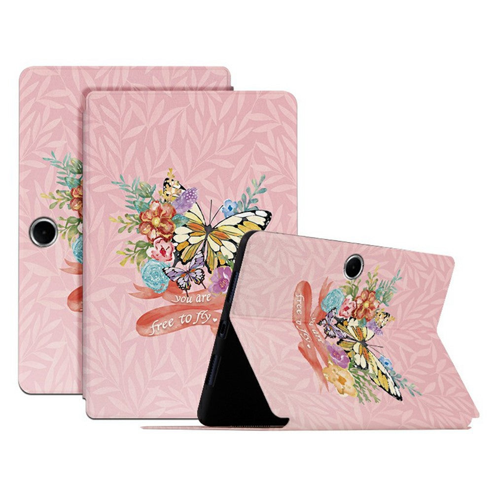 For Oppo Pad SE Protective Tablet Case PU Leather Butterfly Printed Stand Case Folio Flip Cover