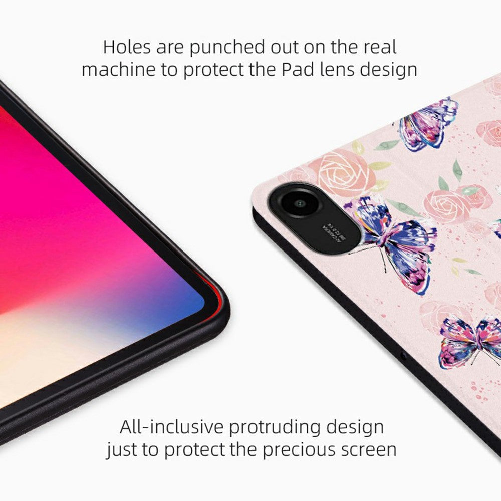 For Xiaomi Redmi Pad 2 11 Protective Tablet Case PU Leather Butterfly Printed Stand Case Folio Flip Cover