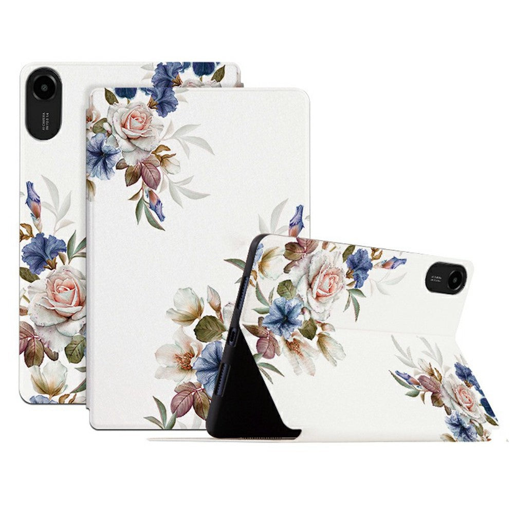 For Xiaomi Redmi Pad 2 11 Case Flower Pattern Flip Stand PU Leather Tablet Cover