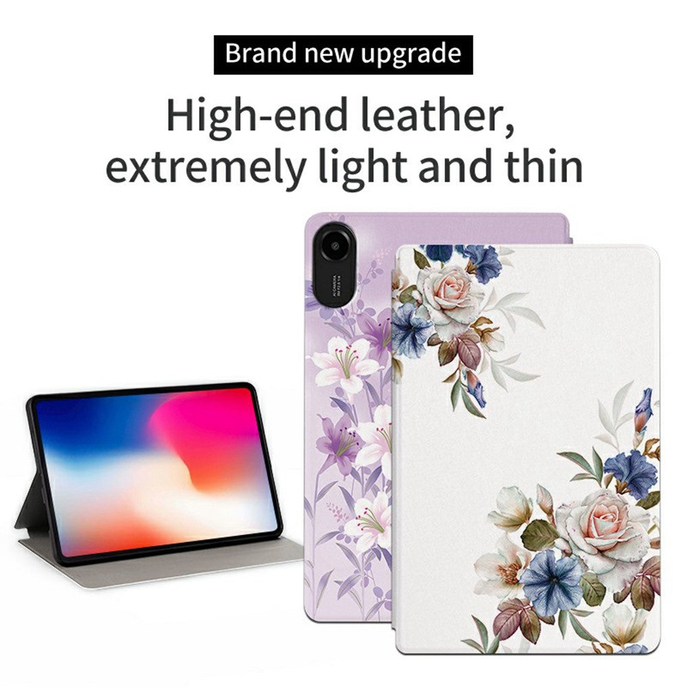 For Xiaomi Redmi Pad 2 11 Case Flower Pattern Flip Stand PU Leather Tablet Cover