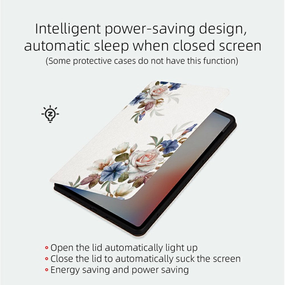 For Xiaomi Redmi Pad 2 11 Case Flower Pattern Flip Stand PU Leather Tablet Cover
