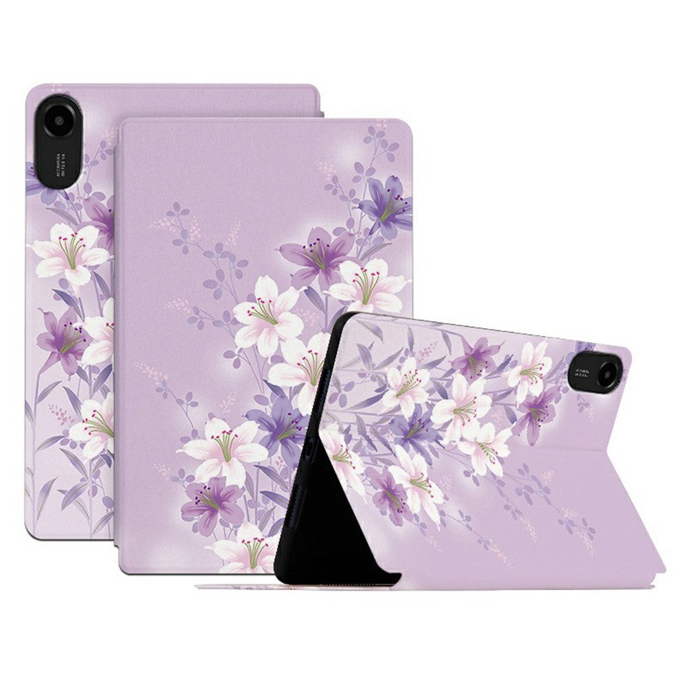 For Xiaomi Redmi Pad 2 11 Case Flower Pattern Flip Stand PU Leather Tablet Cover