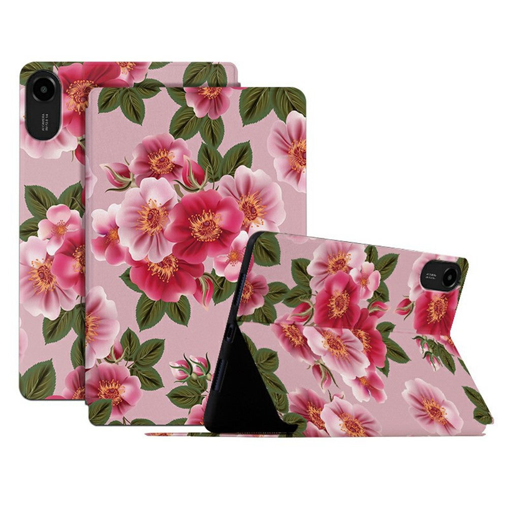 For Xiaomi Redmi Pad 2 11 Case Flower Pattern Flip Stand PU Leather Tablet Cover