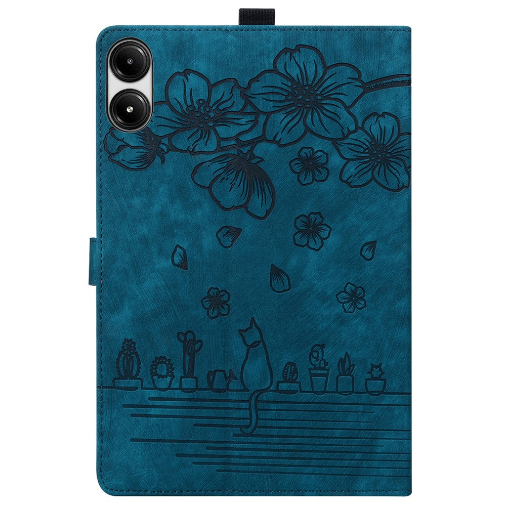For Xiaomi Redmi Pad Pro / Pad Pro 5G / Pad 2 Pro Case Card Slots Leather Tablet Stand Folio Cover Flower Cat