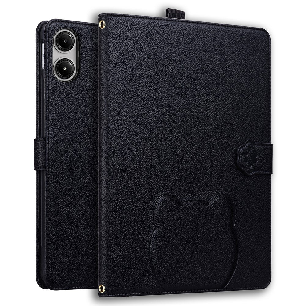 For Xiaomi Redmi Pad Pro / Pad Pro 5G / Pad 2 Pro Wallet Case Leather Stand Tablet Cover with Stylus Holder, 3D Effect Cat Pattern