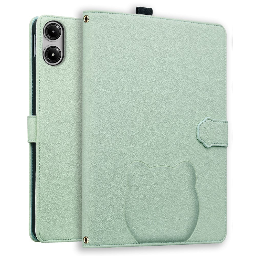 For Xiaomi Redmi Pad Pro / Pad Pro 5G / Pad 2 Pro Wallet Case Leather Stand Tablet Cover with Stylus Holder, 3D Effect Cat Pattern