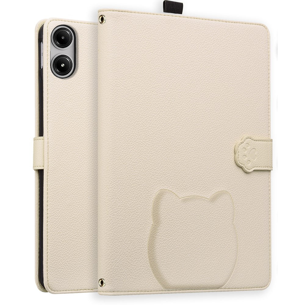 For Xiaomi Redmi Pad Pro / Pad Pro 5G / Pad 2 Pro Wallet Case Leather Stand Tablet Cover with Stylus Holder, 3D Effect Cat Pattern