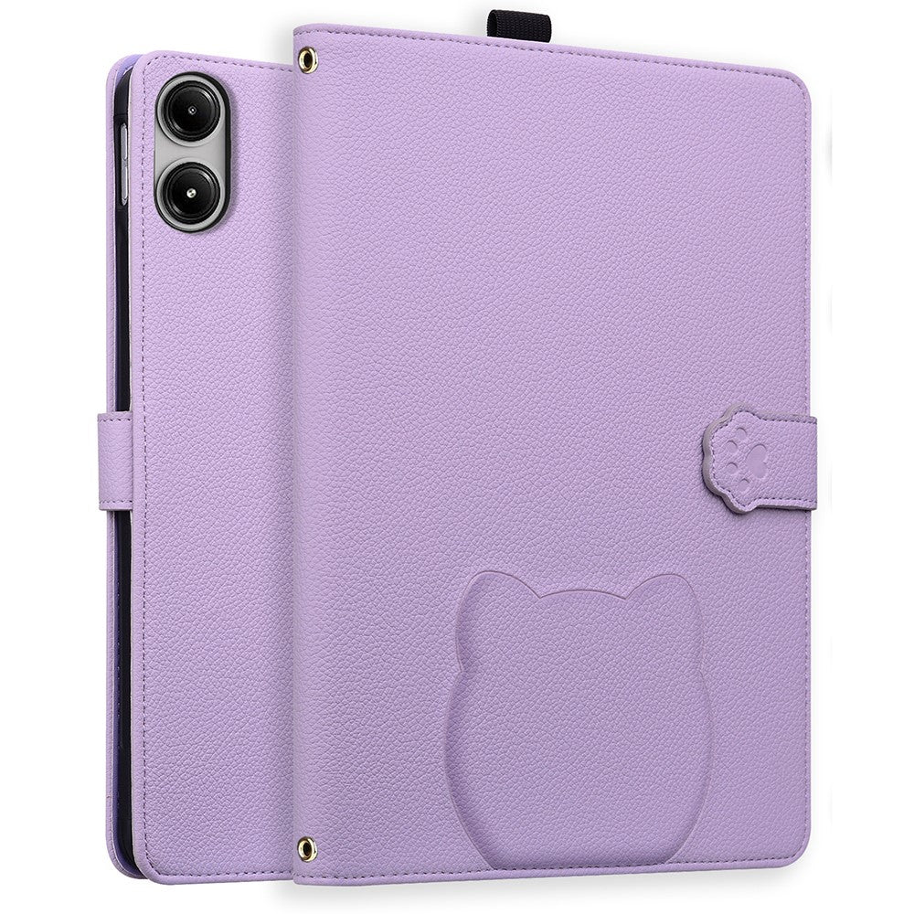 For Xiaomi Redmi Pad Pro / Pad Pro 5G / Pad 2 Pro Wallet Case Leather Stand Tablet Cover with Stylus Holder, 3D Effect Cat Pattern