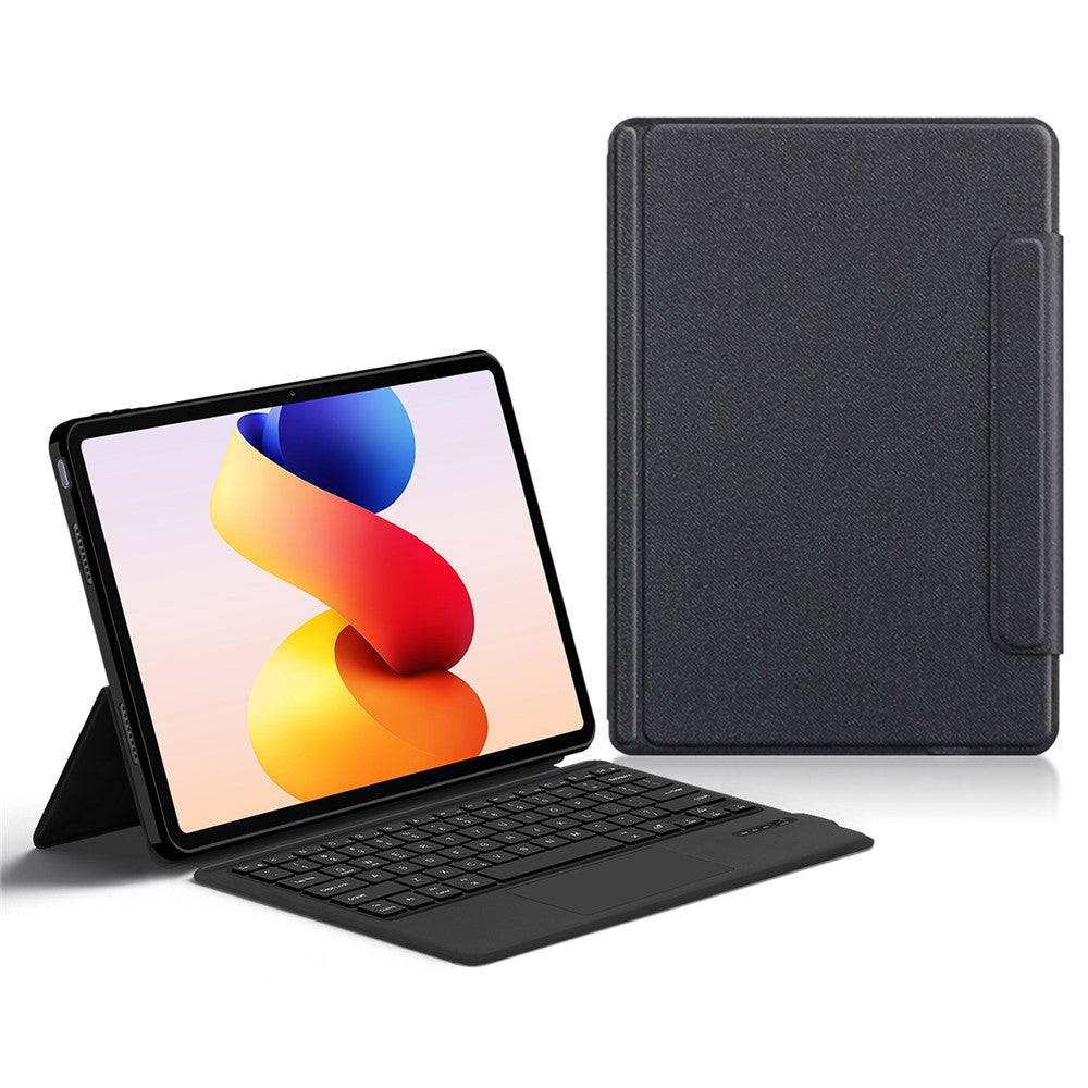 For Xiaomi Redmi Pad 2 Pro Leather Case + Touchpad Bluetooth-Compatible Keyboard (without Backlit)