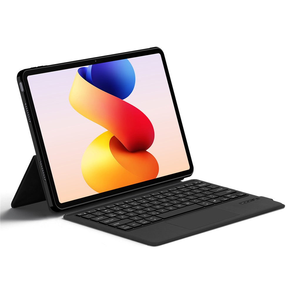 For Xiaomi Redmi Pad 2 Pro Leather Case + Touchpad Bluetooth-Compatible Keyboard (without Backlit)