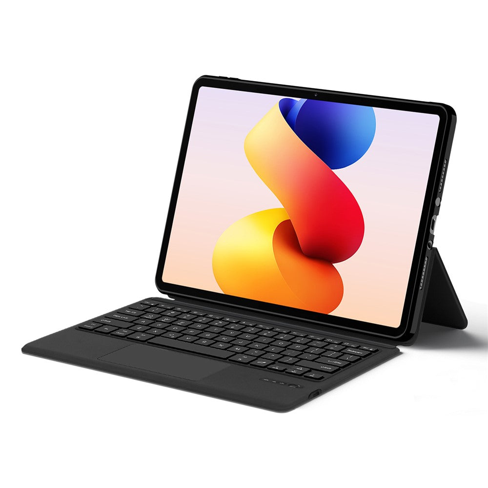 For Xiaomi Redmi Pad 2 Pro Leather Case + Touchpad Bluetooth-Compatible Keyboard (without Backlit)