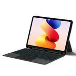 For Xiaomi Redmi Pad 2 Pro Leather Case + Bluetooth-Compatible Keyboard with Backlight Trackpad