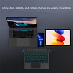 For Xiaomi Redmi Pad 2 Pro Leather Case + Bluetooth-Compatible Keyboard with Backlight Trackpad