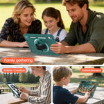 For Samsung Galaxy Tab S11 Case Kickstand PC + TPU + Silicone Tablet Cover with Rotary Hand Strap