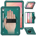 For Samsung Galaxy Tab S11 Case Kickstand PC + TPU + Silicone Tablet Cover with Rotary Hand Strap
