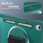For Samsung Galaxy Tab S11 Case Kickstand PC + TPU + Silicone Tablet Cover with Rotary Hand Strap