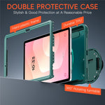For Samsung Galaxy Tab S11 Case Kickstand PC + TPU + Silicone Tablet Cover with Rotary Hand Strap