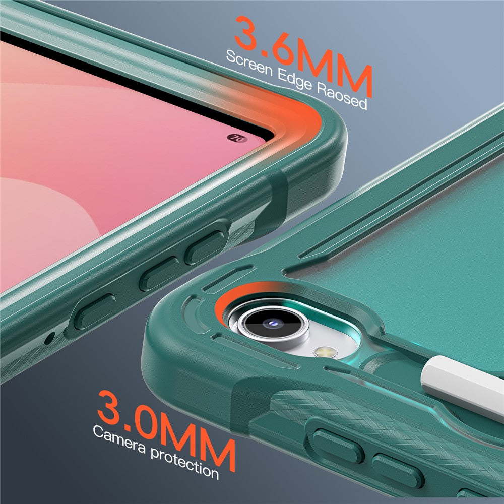 For Samsung Galaxy Tab S11 Case Kickstand PC + TPU + Silicone Tablet Cover with Rotary Hand Strap